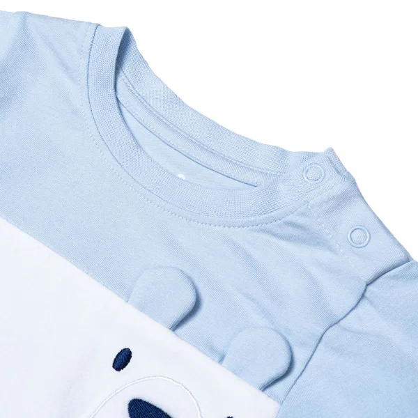 Bodysuit bé trai đùi, Bst Bé Gấu trắng Animo KK922046 (0-12M,Xanh_trắng)