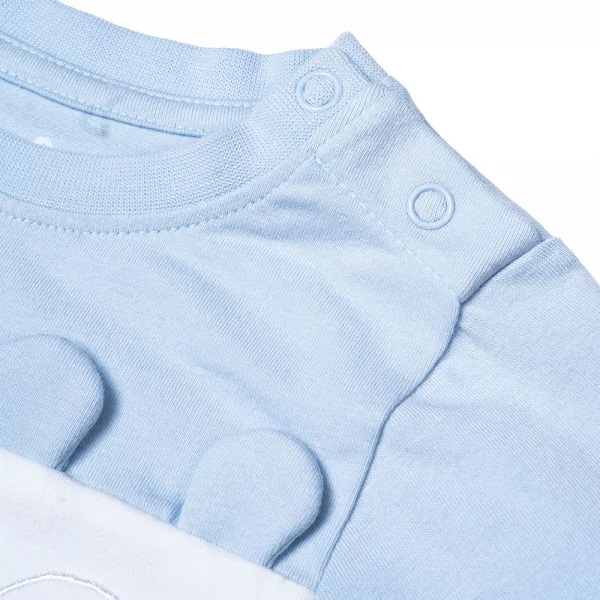 Bodysuit bé trai đùi, Bst Bé Gấu trắng Animo KK922046 (0-12M,Xanh_trắng)