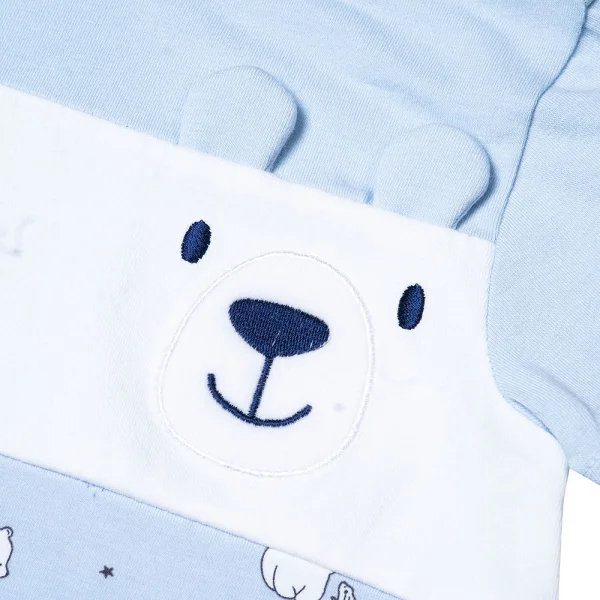 Bodysuit bé trai đùi, Bst Bé Gấu trắng Animo KK922046 (0-12M,Xanh_trắng)