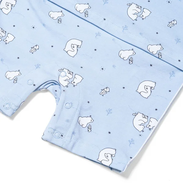 Bodysuit bé trai đùi, Bst Bé Gấu trắng Animo KK922046 (0-12M,Xanh_trắng)