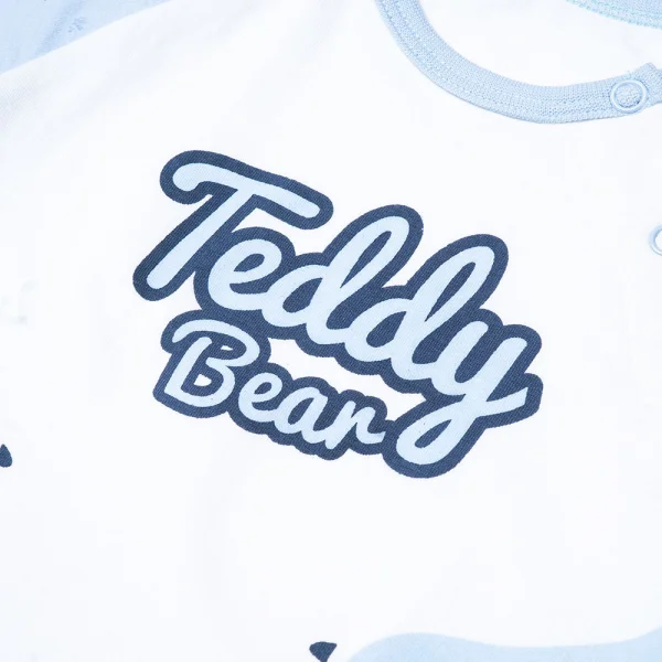 Bodysuit bé trai tam giác, Bst Bé Gấu trắng Animo KK922045 (0-12M,Xanh_trắng)