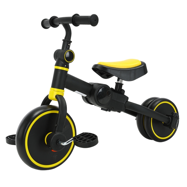 Xe đạp 3 bánh kèm chòi chân đa năng gấp gọn 105C Animo (Đen, Vàng)