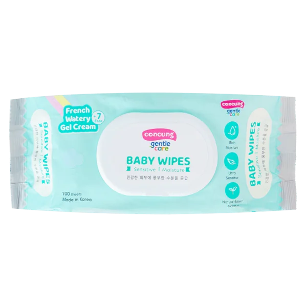 Combo 2 Khăn ướt ConCung Gentle Care Hàn Quốc cho da nhạy cảm, 100 tờ (màu xanh)