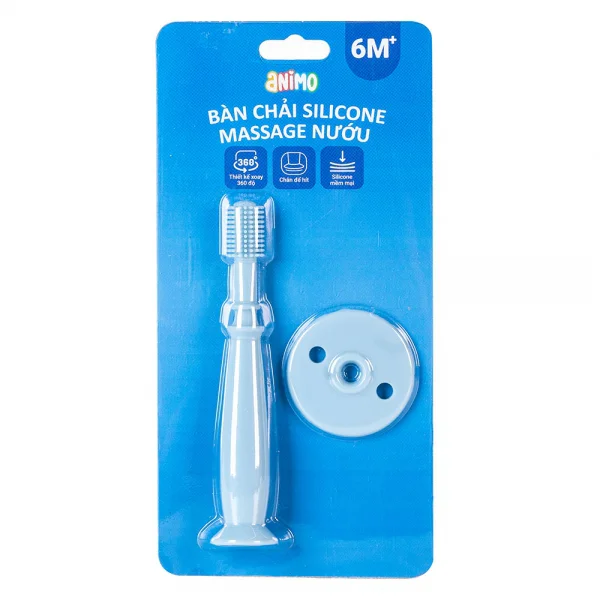 Bàn chải Massage nướu Silicone Animo (Xanh dương)