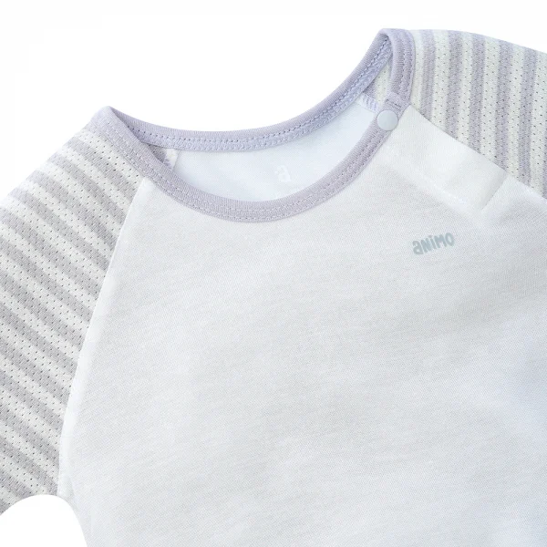 Bộ sơ sinh tính năng ngắn, vải lưới Animo I0322021 (12-24M,Xám)