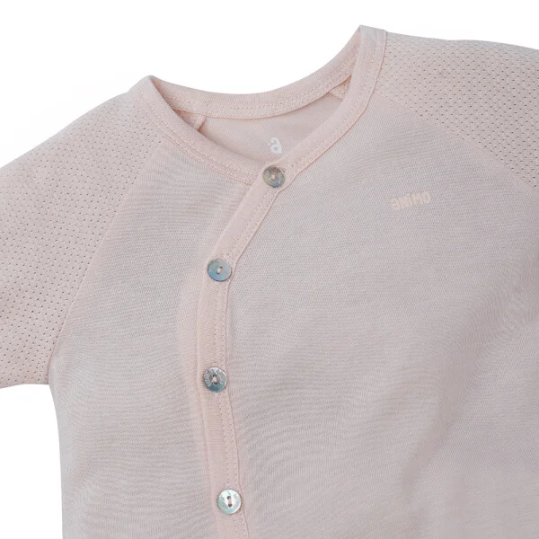 Bộ sơ sinh tính năng ngắn, vải lưới Animo I0322020 (0-12M,Cam)