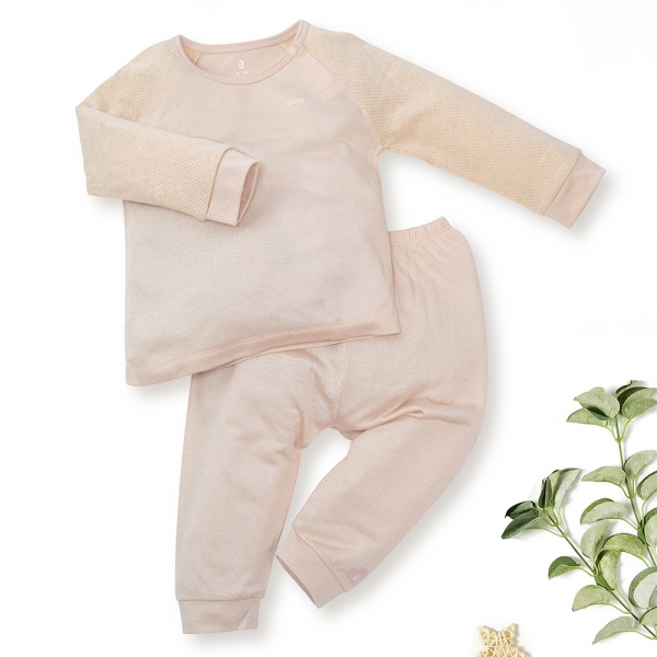 Bộ sơ sinh tính năng dài, vải lưới Animo I0322025 (12-24M, Beige)