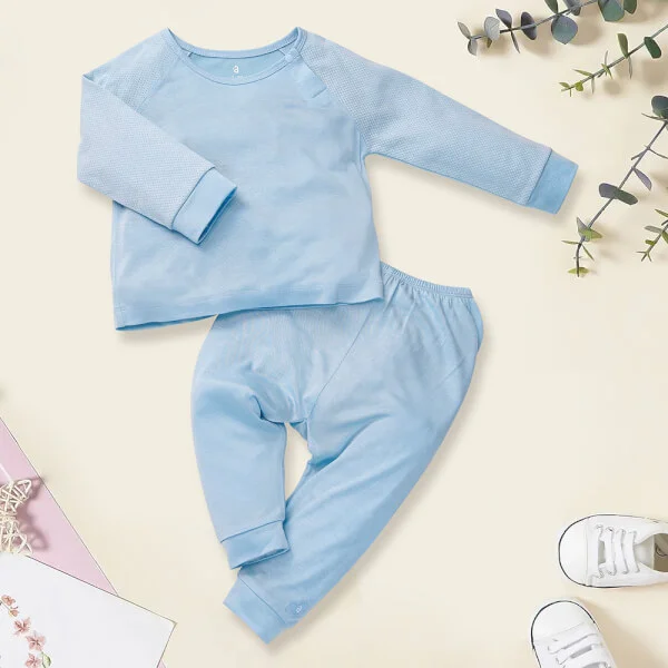 Bộ sơ sinh tính năng dài, vải lưới Animo I0322024 (12-24M,Xanh)