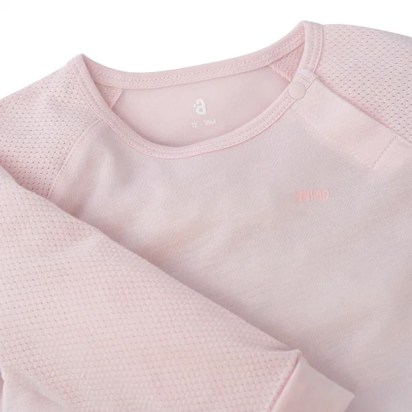 Bộ sơ sinh tính năng dài, vải lưới Animo I0322023 (12-24M,Hồng )