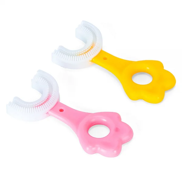 Bộ 2 bàn chải chữ U TPE Animo  (Hồng vàng) (M5872)