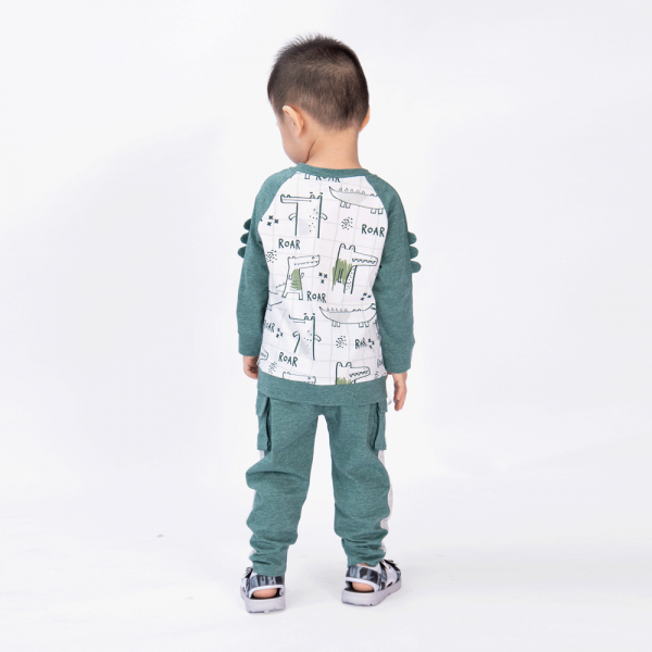 Bộ bé trai dài Bst Cá sấu lùn Animo VĐ1122087 (6M-6Y,Xanh)