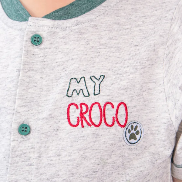 Bộ bé trai ngắn Bst Cá sấu lùn Animo VĐ1122085 (6M-6Y,Xanh)