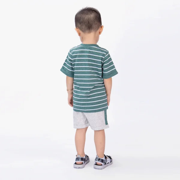 Bộ bé trai ngắn Bst Cá sấu lùn Animo VĐ1122084 (6M-6Y,Xanh)