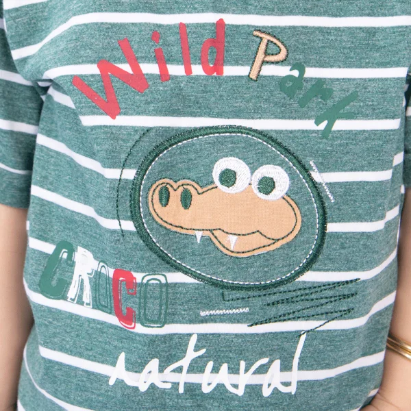 Bộ bé trai ngắn Bst Cá sấu lùn Animo VĐ1122084 (6M-6Y,Xanh)