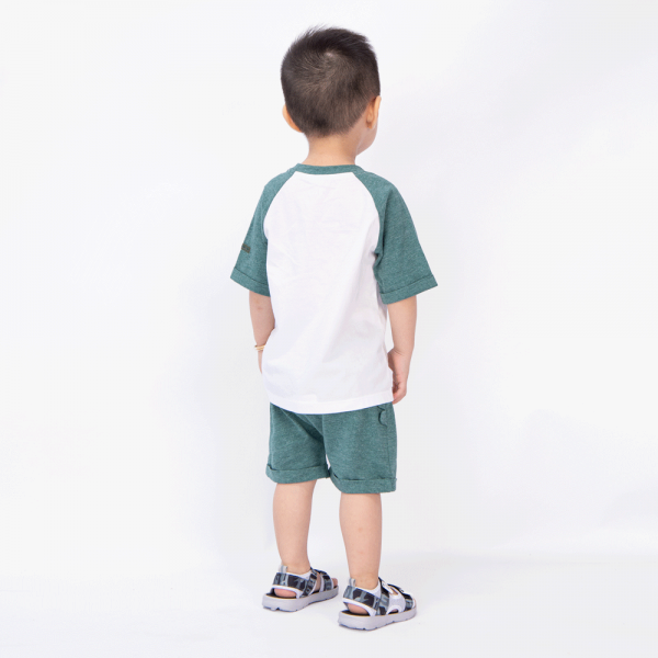 Bộ bé trai ngắn Bst Cá sấu lùn Animo VĐ1122083 (6M-6Y,Xanh)