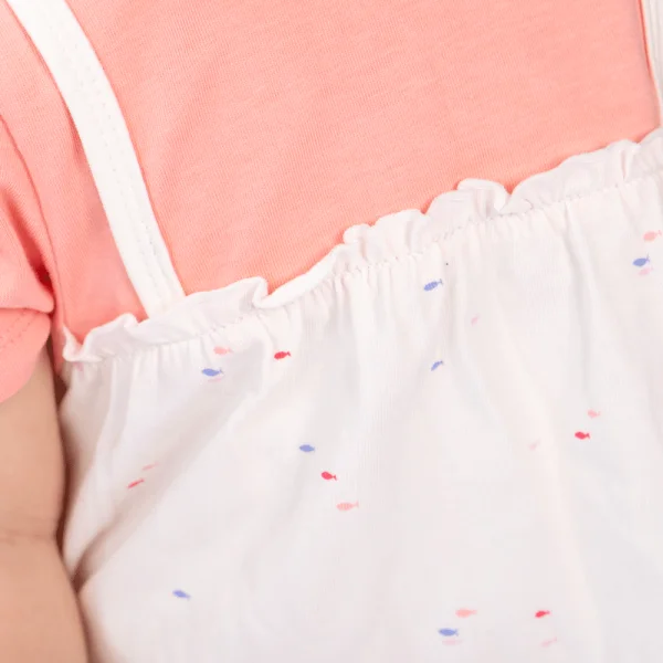 Bodysuit bé gái đùi, Bst Bé Anh Đào Animo KK922053 (0-12M,Trắng họa tiết_hồng)