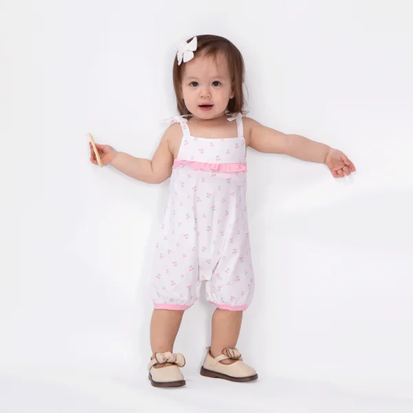 Bodysuit bé gái đùi, Bst Bé Anh Đào Animo KK922050 (0-12M,Trắng họa tiết_hồng)