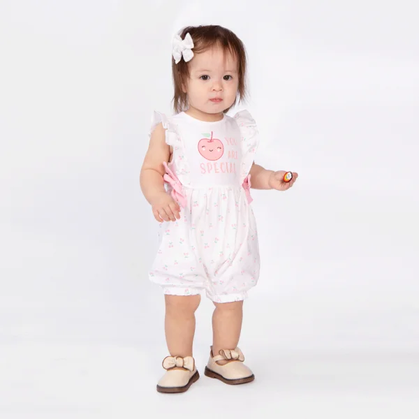 Bodysuit bé gái đùi, Bst Bé Anh Đào Animo KK922048 (0-12M,Trắng họa tiết_hồng)
