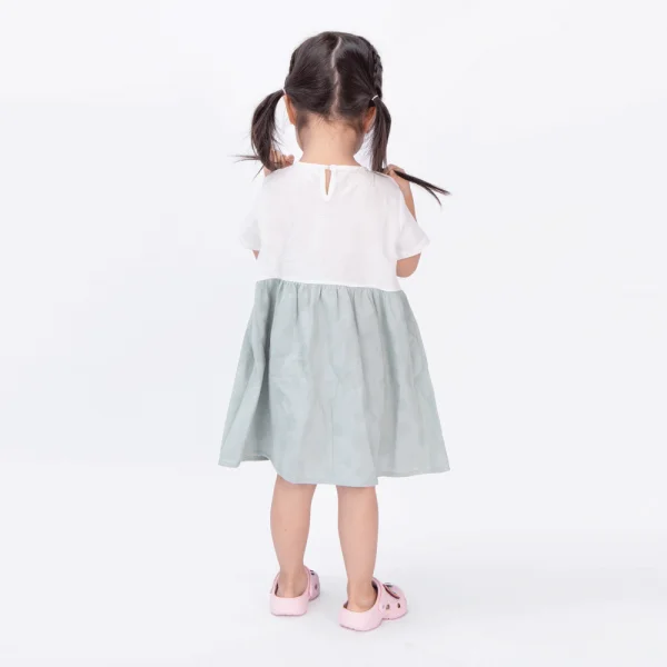 Đầm vải bé gái có nơ Animo TX1022025 (6M-3Y,Xanh)