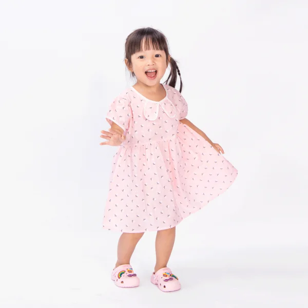 Đầm vải bé gái Animo TX922058 (6M-3Y,Hồng)