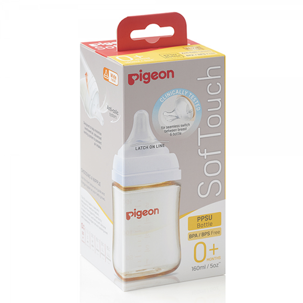 Bình sữa Pigeon Softouch PPSU Plus WN3 160 ml (SS)