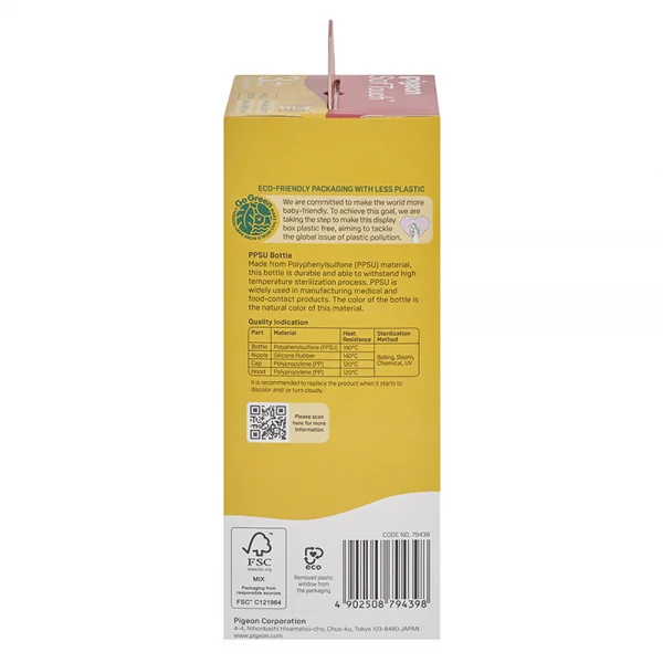 Bình sữa Pigeon Softouch PPSU Plus WN3 240 ml (M)