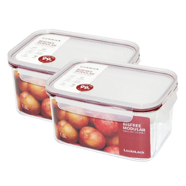 Combo 2 Hộp bảo quản thực phẩm nhựa Bisfree Modular 1.5L