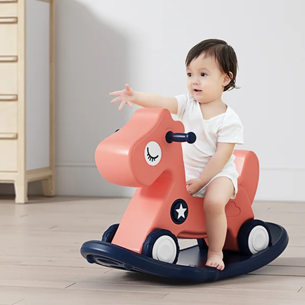 Ngựa bập bênh cao cấp có âm thanh chút chít Animo K055 (Hồng)