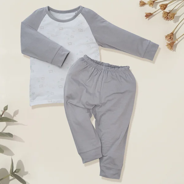 Bộ tính năng dài vải modal Animo VĐ522026 (0-12M,Xám)