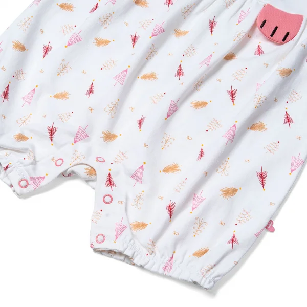 Bodysuit bé gái đùi Animo KK922057 (0-12M,Trắng_hồng)