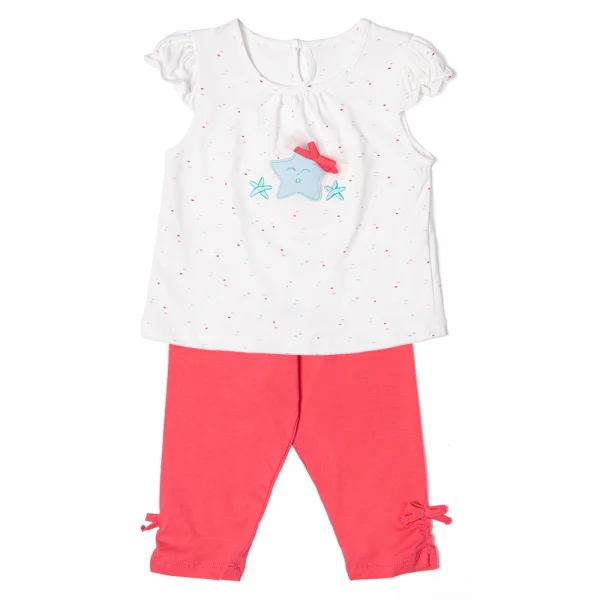 Bộ bé gái dài Cá sao biển Animo CL822045 (6M-6Y,Trắng)