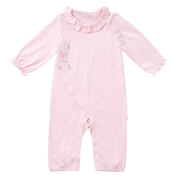 Bodysuit đông vải mỏng Bé mèo Animo VĐ822049 (0-12M,Hồng)