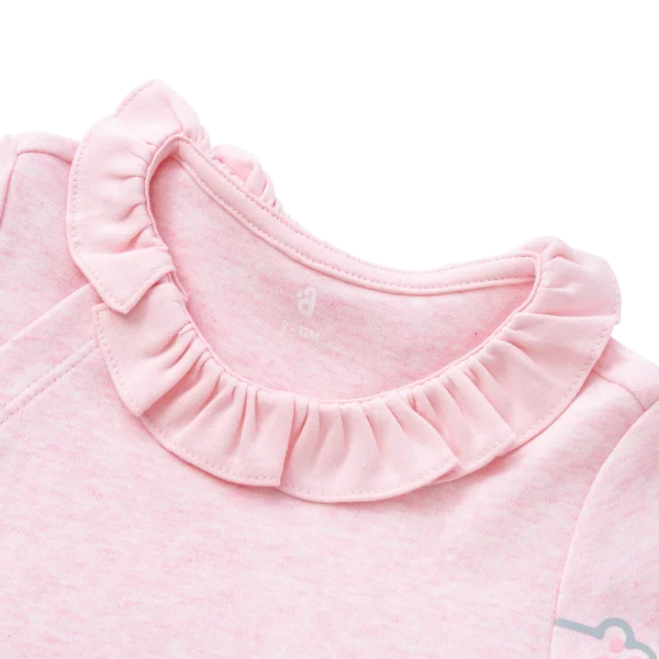 Bodysuit đông vải mỏng Bé mèo Animo VĐ822049 (0-12M,Hồng)