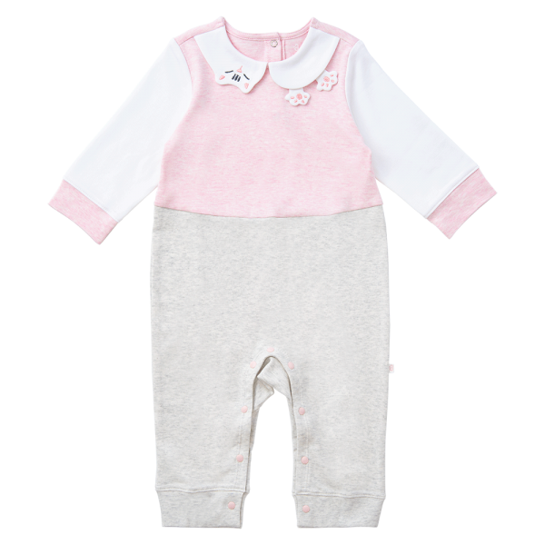 Bodysuit đông vải mỏng Bé mèo Animo VĐ822048 (0-12M,Hồng)