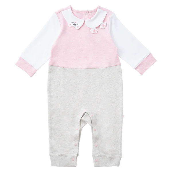 Bodysuit đông vải mỏng Bé mèo Animo VĐ822048 (0-12M,Hồng)