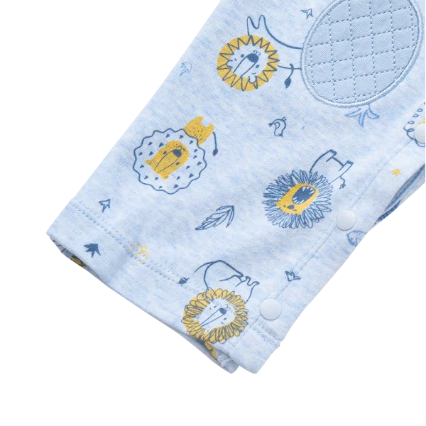 Bodysuit đông vải mỏng Bé sư tử Animo VĐ822057 (0-12M,Xanh)