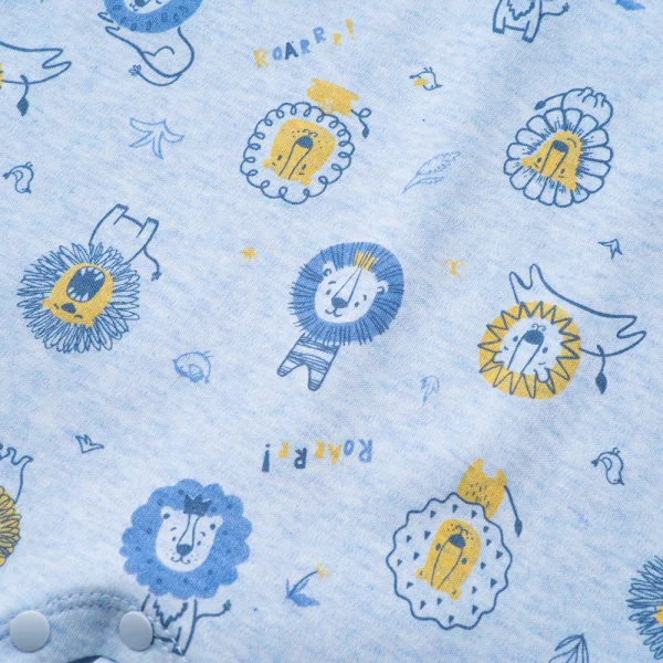 Bodysuit đông vải mỏng Bé sư tử Animo VĐ822057 (0-12M,Xanh)