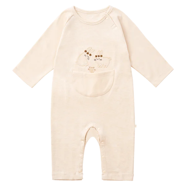Bodysuit đông vải mỏng Bé thỏ Animo VĐ822054 (0-12M,Vàng)