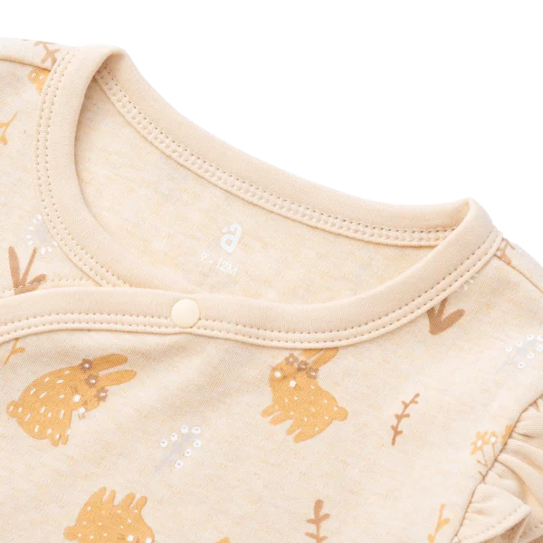 Bodysuit đông vải mỏng Bé thỏ Animo VĐ822053 (0-12M,Vàng)