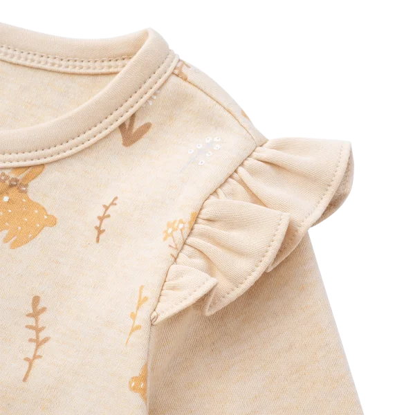 Bodysuit đông vải mỏng Bé thỏ Animo VĐ822053 (0-12M,Vàng)