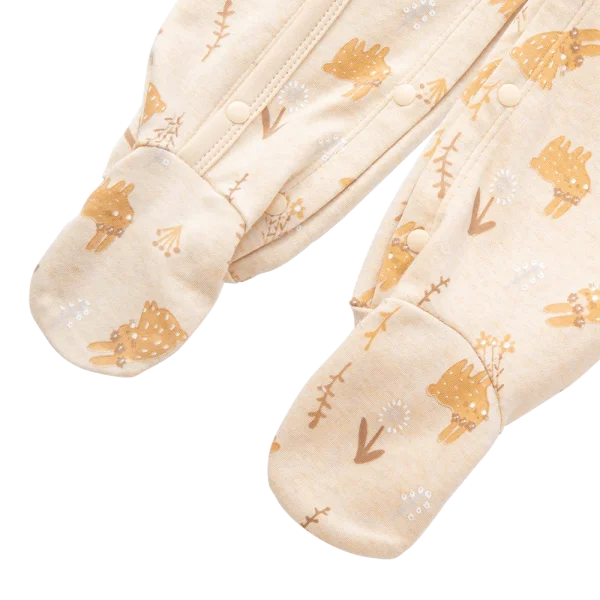 Bodysuit đông vải mỏng Bé thỏ Animo VĐ822053 (0-12M,Vàng)