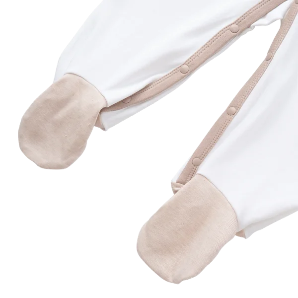 Bodysuit đông vải mỏng Bé cún Animo VĐ822061 (0-12M,Beige)