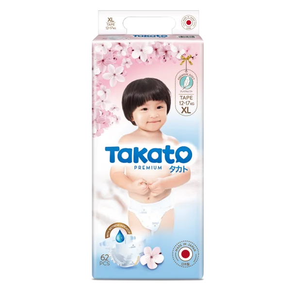 Tã dán Nhật Bản Takato siêu mềm mại (XL, 62 miếng)