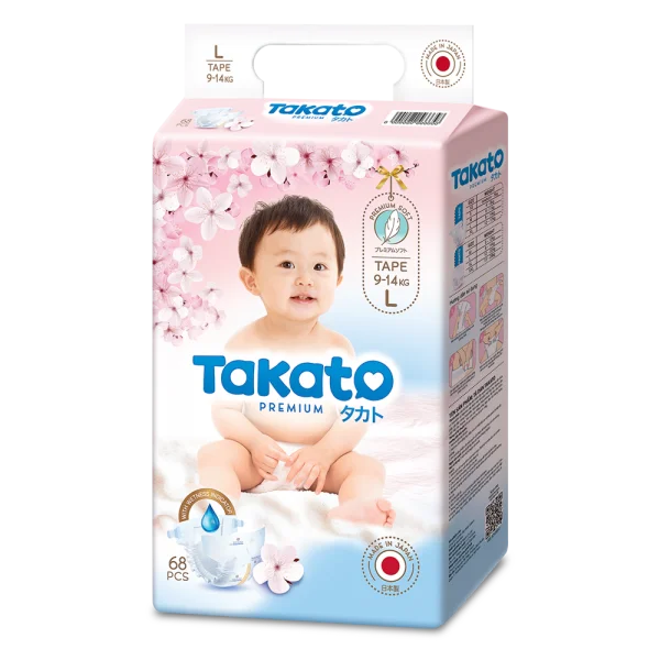 Combo 3 Tã dán Nhật Bản Takato siêu mềm mại (L, 68 miếng)