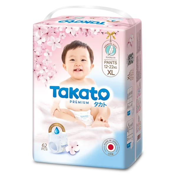 Combo 4 Tã quần Nhật Bản Takato siêu mềm mại (XL, 62 miếng)