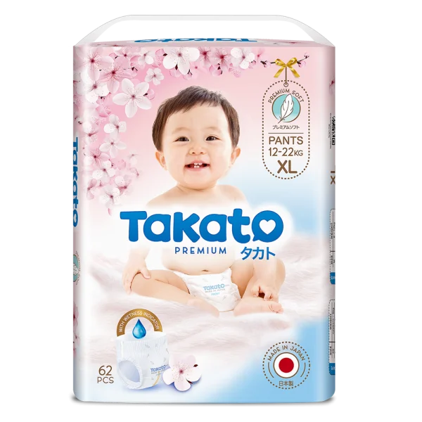 Combo 4 Tã quần Nhật Bản Takato siêu mềm mại (XL, 62 miếng)