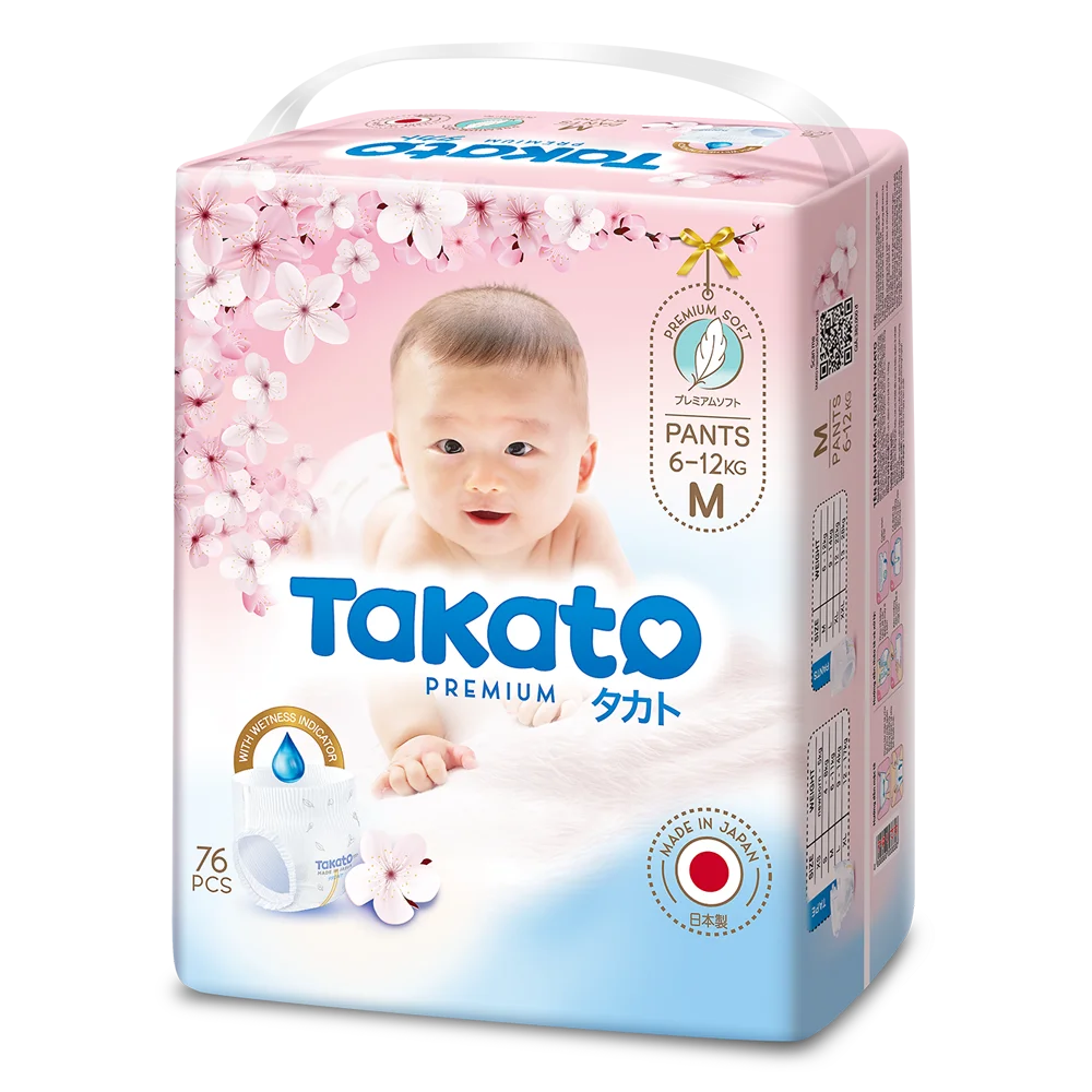 Combo 3 Tã quần Nhật Bản Takato siêu mềm mại (M, 76 miếng)
