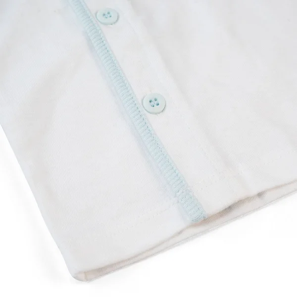 Cặp áo sơ sinh cài chéo tay dài Animo NB422049 (NB,xanh-trắng)