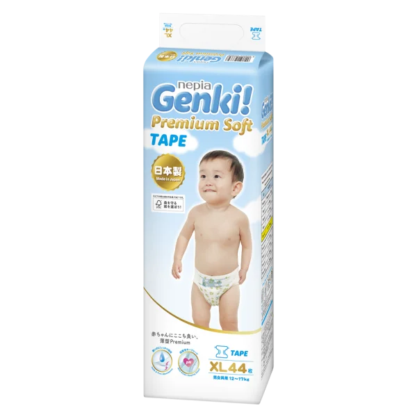Bỉm tã dán Genki size XL 44 miếng (12-17kg)  (giao bao bì ngẫu nhiên)