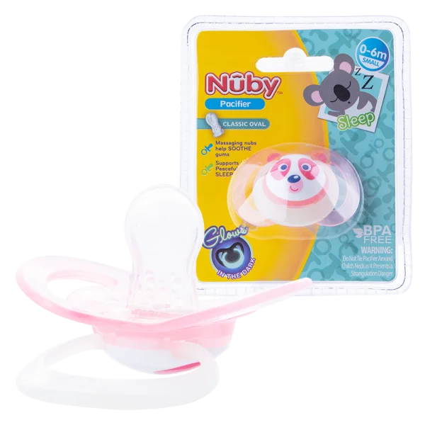 Ty ngậm chỉnh nha Nuby Silicone Ovan Hồng